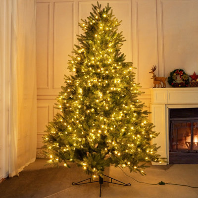 Abrihome Pre-Lit Grand Fir Christmas Tree 7Ft