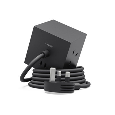 Avolt Square 1 Power Extention LeadWith Usb-C Stockholm Black from B&Q