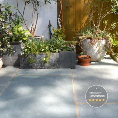 London Stone Kota Blue 25mm Limestone Paving Slabs 600X600 Pack Of 36 (12.96 M2)