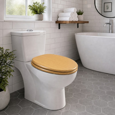 Sinobath Elegant Mdf Toilet Seat With Soft Close Hinge from B&Q