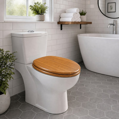 Sinobath Elegant Mdf Toilet Seat With Soft Close Feature from B&Q