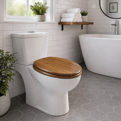 Sinobath Elegant Mdf Toilet Seat With Soft Close Feature from B&Q