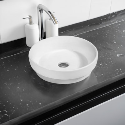 7375 Ceramic 40cm Vert Round Countertop Basin