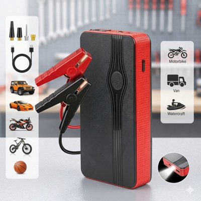 B&Q Car Jump Starter Power Bank, Auto Battery Booster With Usb Fast Charging And Emergency Start Function