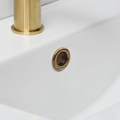 B&Q -  Brushed Gold Replacement Basin Sink Hole Overflow Cover