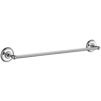 B&Q -  Polished Chrome Single Towel Rail 63.5Cm/25" Wall Mounted With Concealed Screws Bathroom Towel Holder