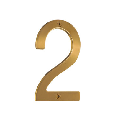 Beslagsboden VillaHouse Number 2 In Brushed Brass from B&Q