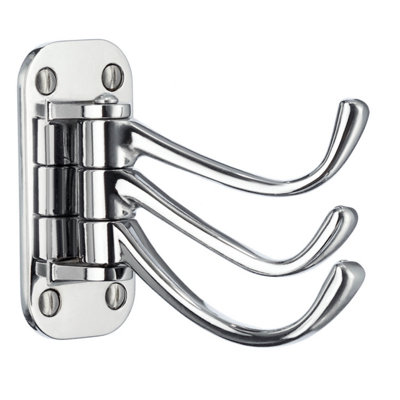 BeslagsbodenCoat HookTriple In Polished ChromeSwingHeight 82 mm from B&Q