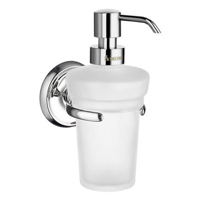Smedbo Frosted Glass 250Ml Soap Dispenser With Chrome Wall Mount from B&Q
