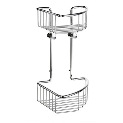 Smedbo Polished Chrome Two Tiered Corner Shower Basket Soap Caddy from B&Q