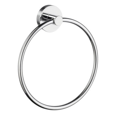 Smedbo Polished Chrome Towel Ring (W)17Cm Wall Mounted With Concealed Screws Bathroom Towel Holder from B&Q