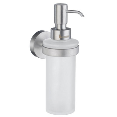 Smedbo Frosted Glass 200Ml Soap Dispenser With Round Wall Mount from B&Q