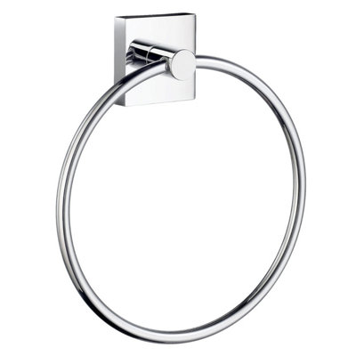 Smedbo Polished Chrome Towel Ring (W)17Cm Wall Mounted With Concealed Screws Bathroom Towel Holder from B&Q