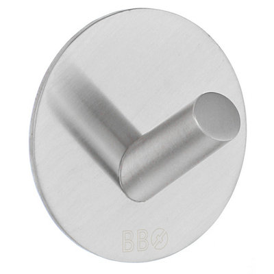 BeslagsbodenDesign Single Hook In Brushed Stainless Steel Self-Adhesive from B&Q