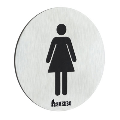 Smedbo XtraWc Sign Lady In Stainless Steel BrushedSelf-Adhesive from B&Q