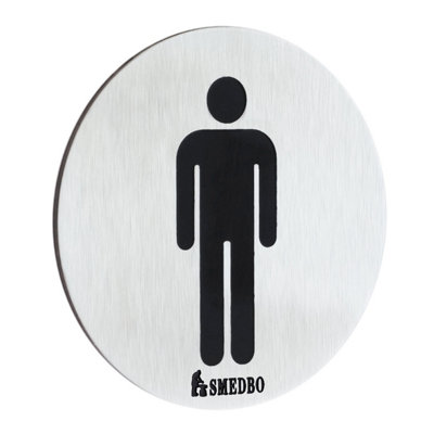 Smedbo XtraWc Sign Gentleman In Stainless Steel BrushedSelf-Adhesive from B&Q