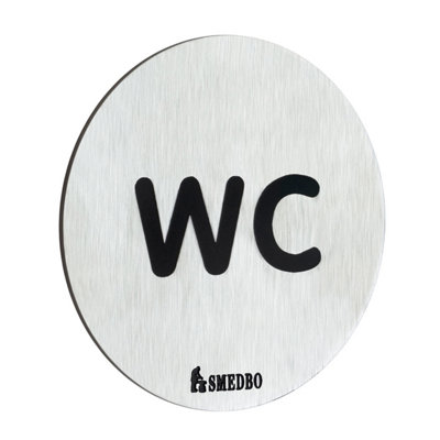 Smedbo XtraWc Sign Wc In Stainless Steel BrushedSelf-Adhesive from B&Q