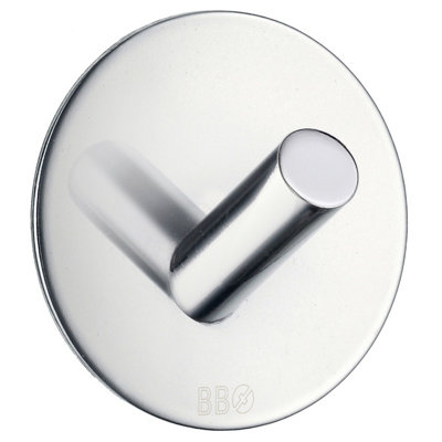 BeslagsbodenDesign Single Hook In Polished Stainless Steel Self-Adhesive from B&Q