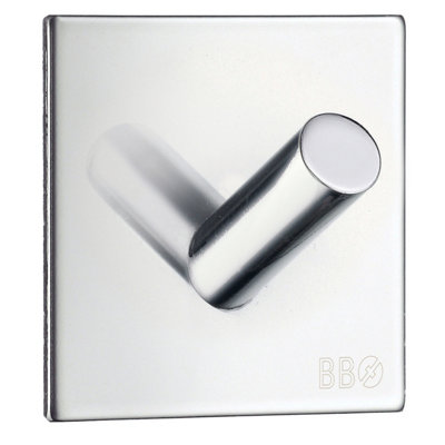 BeslagsbodenDesign Single Hook In Polished Stainless Steel Self-Adhesive from B&Q