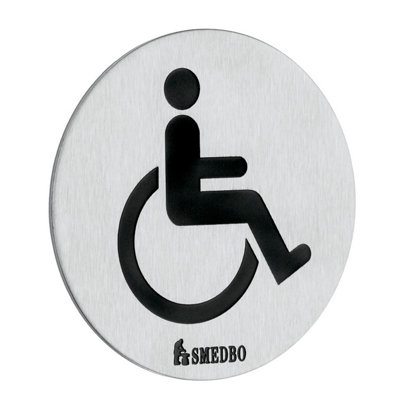 Smedbo XtraWc Sign Disabled In Stainless Steel BrushedSelf-Adhesive from B&Q