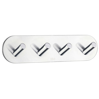 BeslagsbodenDesign Quadruple Hook In Polished Stainless Steel Self-Adhesive from B&Q