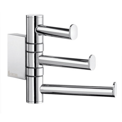 Smedbo Polished Chrome Swivel Swing Arm Triple Towel Hooks from B&Q