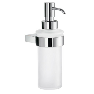 Smedbo Frosted Glass Soap Dispenser With Polished Chrome Wall Mount from B&Q