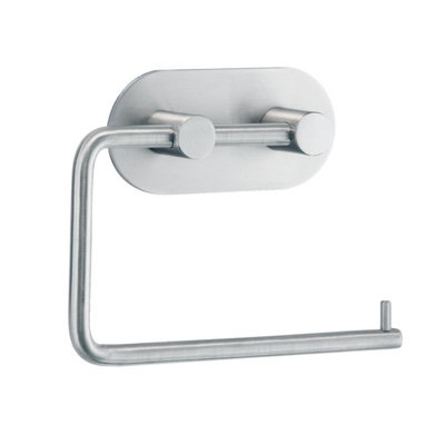 B&Q - BeslagsbodenDesign Toiler Roll Holder In Brushed Stainless Steel Self-Adhesive