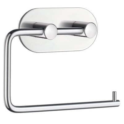 B&Q - BeslagsbodenDesign Toilet Roll Holder In Polished Stainless Steel Self-Adhesive
