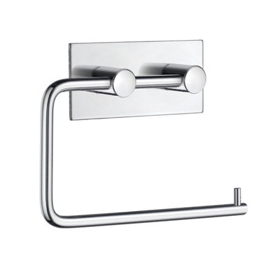 B&Q - BeslagsbodenDesign Toilet Roll Holder In Polished Stainless Steel Self-Adhesive