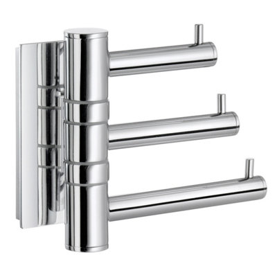 Smedbo Polished Chrome Triple Swivel Swing Arm Towel Hooks from B&Q