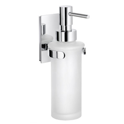 Smedbo Frosted Glass 200Ml Soap Dispenser With Chrome Wall Mount from B&Q