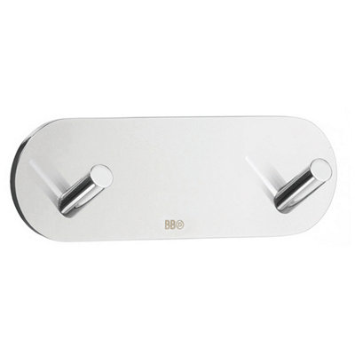 BeslagsbodenDesign Double Hook Mini In Polished Stainless Steel Self-Adhesive from B&Q