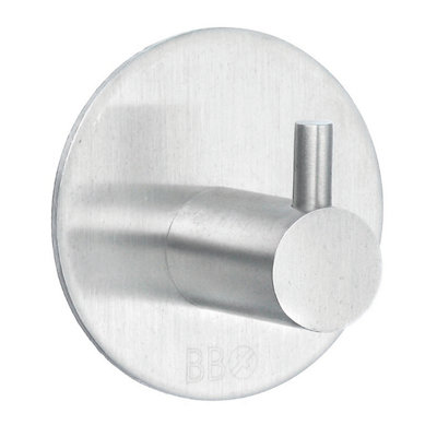 BeslagsbodenDesign Single Hook In Brushed Stainless Steel Self-Adhesive from B&Q