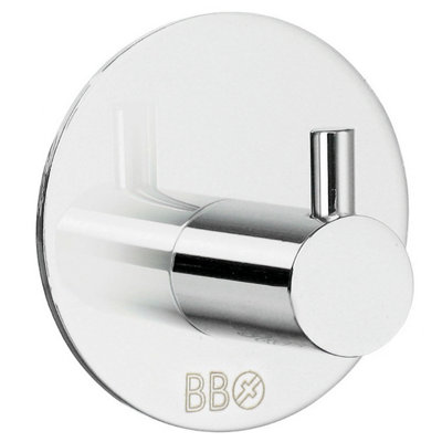 BeslagsbodenDesign Single Hook In Polished Stainless Steel Self-Adhesive from B&Q