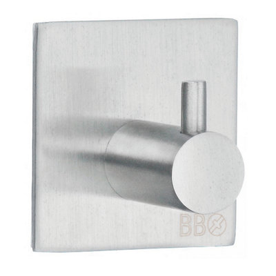 BeslagsbodenDesign Single Hook In Brushed Stainless Steel Self-Adhesive from B&Q