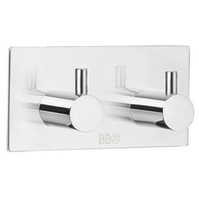 BeslagsbodenDouble Towel HookPol Stainless Steel Self-Adhesive from B&Q