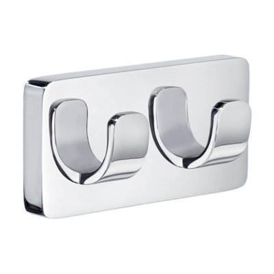 B&Q -  Polished Chrome Towel Hooks Wall Mounted Bathroom Storage
