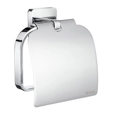 Smedbo Polished Chrome Wall Mounted Toilet Roll Holder /w Lid Cover from B&Q
