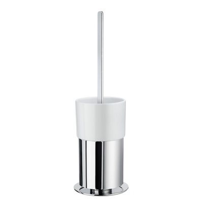 Smedbo Chrome Freestanding Toilet Brush And Porcelain Container from B&Q