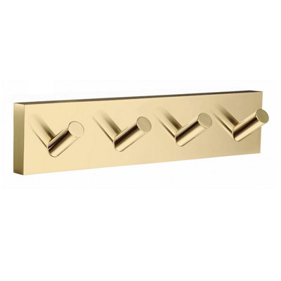 B&Q -  Towel Hooks Wall Mounted Storage Non-Rust Brass Core