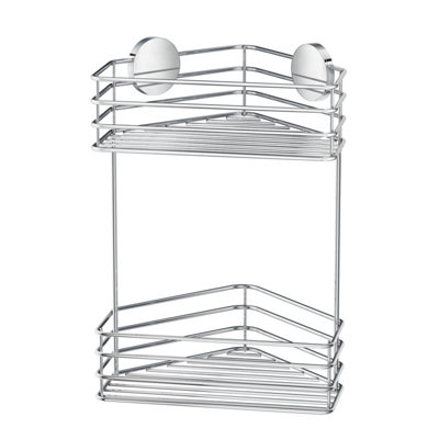 Beslagsboden - Double Corner Shower Basket,Polished Chrome B&Q