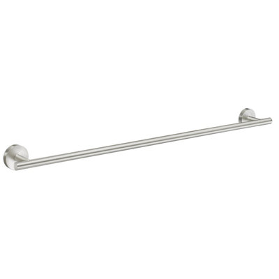 B&Q -  Brushed Nickel Single Towel Rail 64.8Cm/25.5" Wall Mounted With Concealed Screws Bathroom Towel Holder
