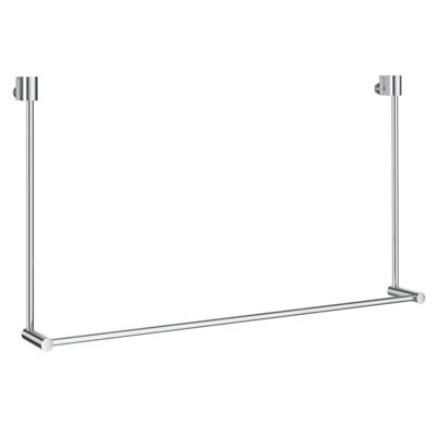 Smedbo Polished Chrome Single Towel Rail 60Cm/23.6" Bathroom Towel Holder For Mounting To Glass Shower Panels 510mm Wide from B&Q