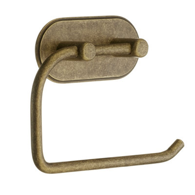 B&Q - BeslagsbodenDesign Toiler Roll Holder In Antique Brass Finish Self-Adhesive