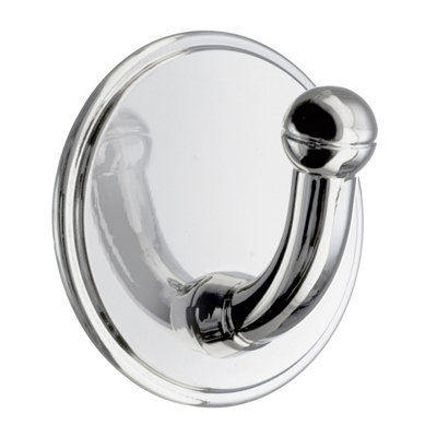 BeslagsbodenDesign Single Hook In Polished Chrome Self-Adhesive from B&Q