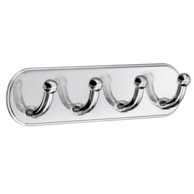 BeslagsbodenDesign Quadruple Hook In Polished Chrome Self-Adhesive from B&Q