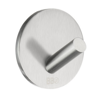 B&Q - BeslagsbodenSingle HookBrushed Stainless SteelSelf-Adhesive
