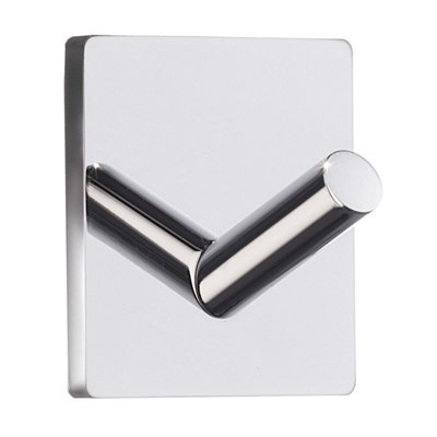BeslagsbodenSingle Hook MiniSelf-AdhesiveChromed Stainless from B&Q