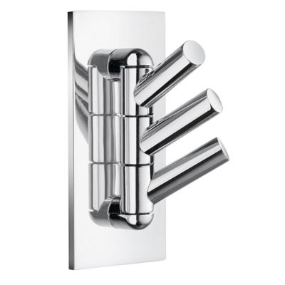 Beslagsboden - Triple Hook, Swing Arm, Self-Adhesive, Chromed B&Q